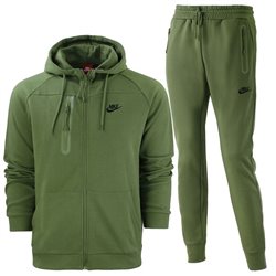 Nike Men's Tech  Fleece Zip Hoodie & Pants Set Olive