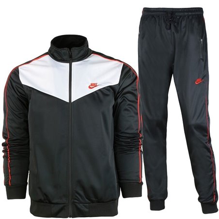Nike Men's Sport Color-Blocked Track Suit Black/Red