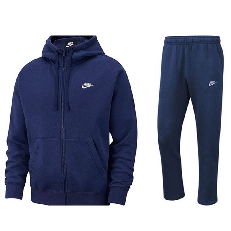 Nike Sportswear Club Fleece Men's Full Zip Hoodie & Pants Set Royal Blue