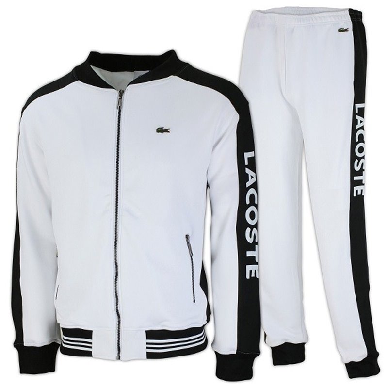 Lacoste Men's Sport Color-Blocked Track Suit White/Black