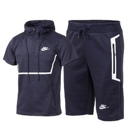 Nike Men's Short-Sleeve Full Zip Training Hoodie & Short Set