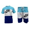 Nike Men's Colorblock  Crewneck Top & Short Set Blue