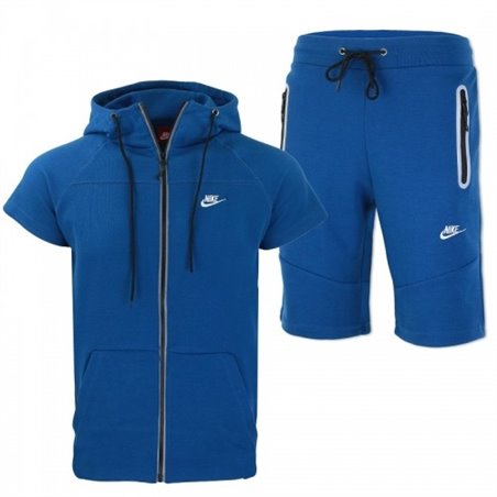 Nike Men's Short-Sleeve Full Zip Jacket & Short Set Royal