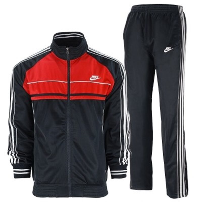 Nike Men's Sport Color-Blocked Track Suit Black/Red