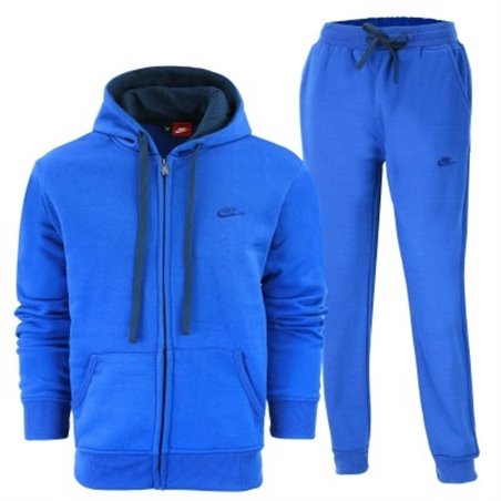 Nike Sportswear Colorblock Fleece Zip Hoodie & Pants Set Royal/