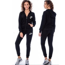 Nike Sportswear Club Fleece Women's Full Zip Hoodie & Pants Set Black
