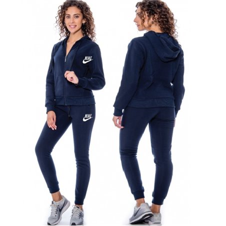 Nike Sportswear Club Fleece Women's Full Zip Hoodie & Pants Set Navy