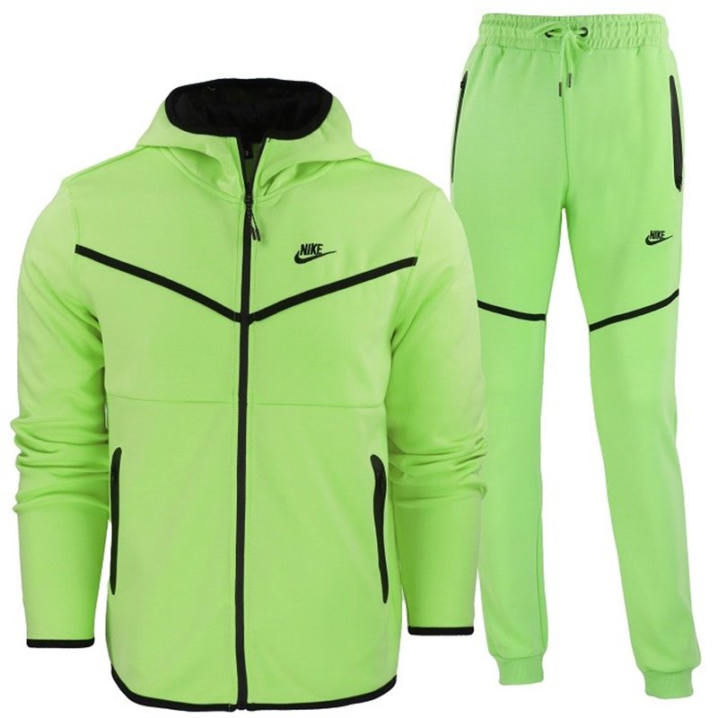 Nike Tech Fleece Full-Zip Hoodie & Pants 2 Pc Set Neon Lime Green/Black