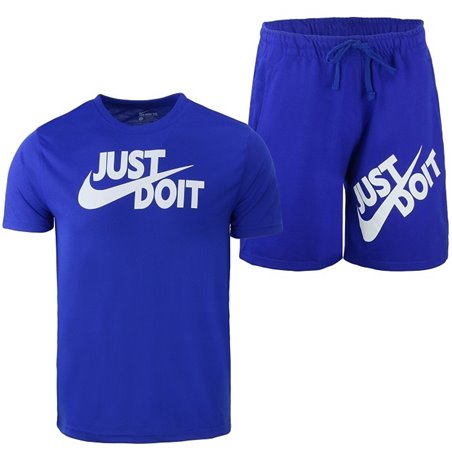 Nike Men's Just Do It Crewneck  Top & Short Set Royal