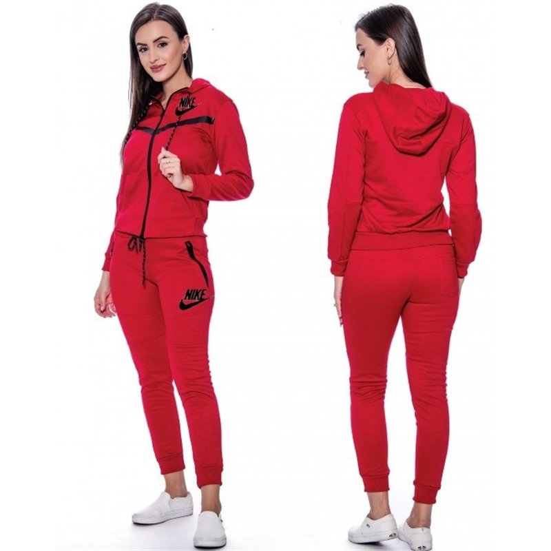 Nike Sportswear Tech Fleece Windrunner Women's Full-Zip Hoodie & Pants Set Red
