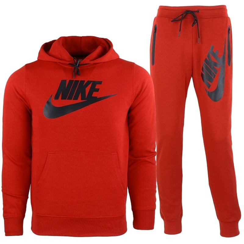 Nike Sportswear Tech Fleece Men's Pullover Hoodie & Pants 2 Pc Set Red