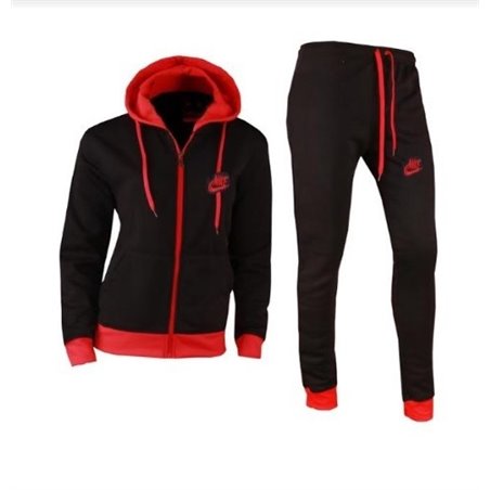Nike Women's Sportswear Tech Fleece Hoodie & Pants 2 Pc Set Black/Red
