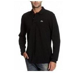 Lacoste Long Sleeve Pique Polo Shirt Black