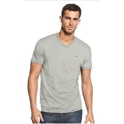 Lacoste Men's Pima Cotton V-Neck T-Shirt Gray