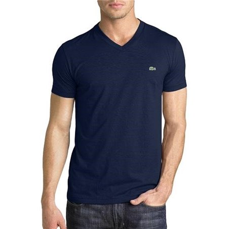 Lacoste Men's Pima Cotton V-Neck T-Shirt  Navy