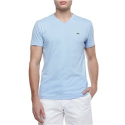 Lacoste Men's Pima Cotton V-Neck T-Shirt  Baby Blue