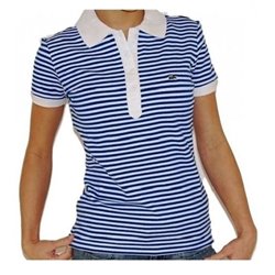 Lacoste Stripe Short Sleve Polo Shirt - Blue/White