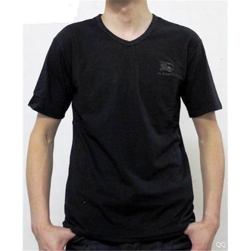 Burberry Men's V Neck T- Shirt Black