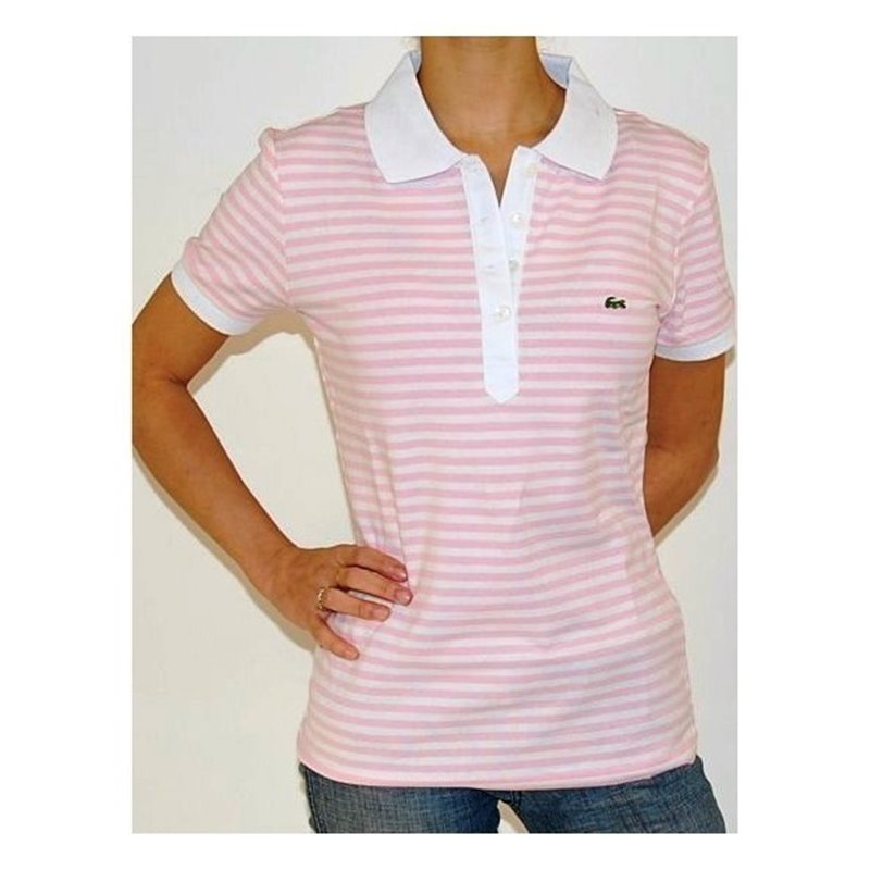 Lacoste  Women's Stripe Short Sleeve Polo Shirt