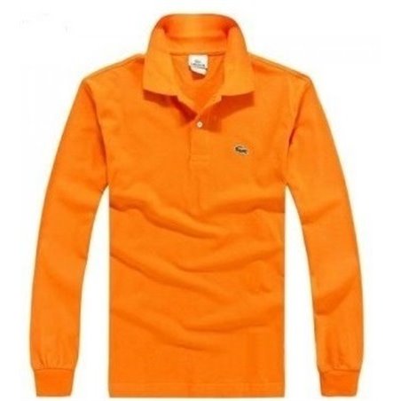 Lacoste Long Sleeve Pique Polo Shirt Orange